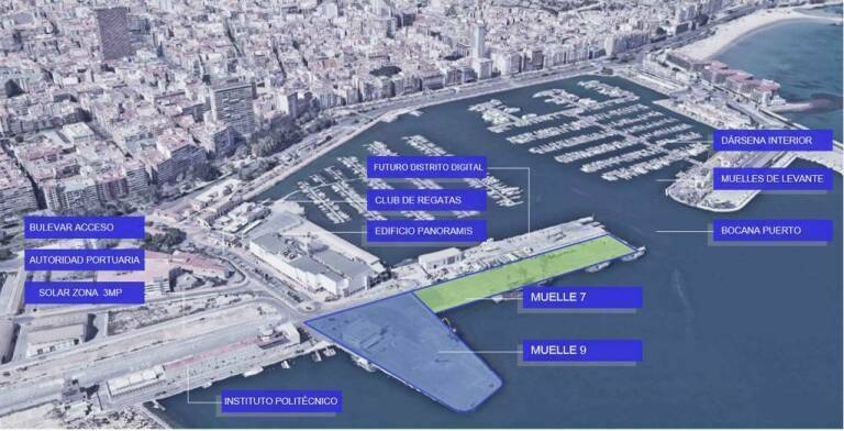 Mapa de ubicación del centro de congresos en el Puerto de Alicante.
