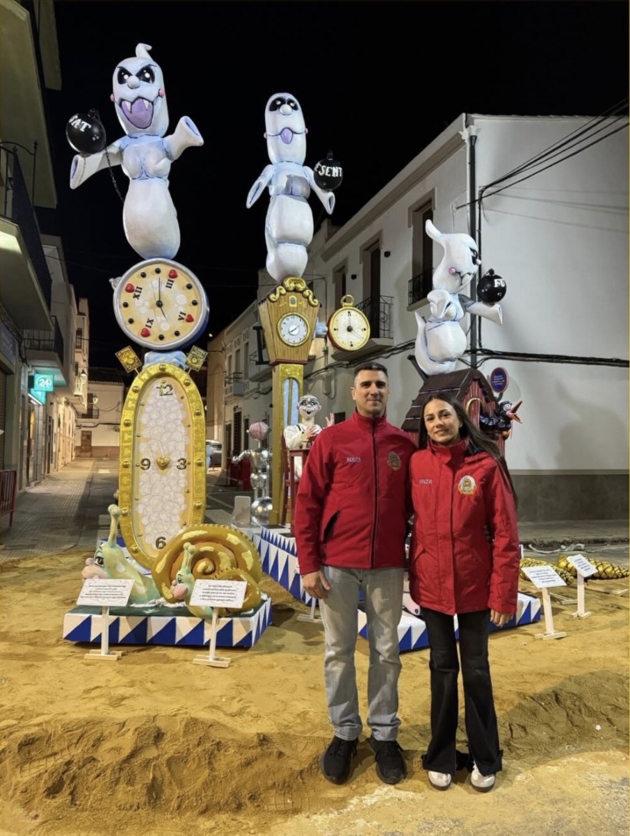 Rubén Marín y Yaiza Marín, presidente y Fallera Mayor de la Falla Trencall. 