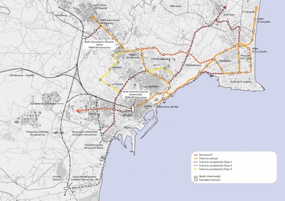 Alicante ratifica su apuesta por ampliar el Tram en cuatro fases con el nuevo PGE