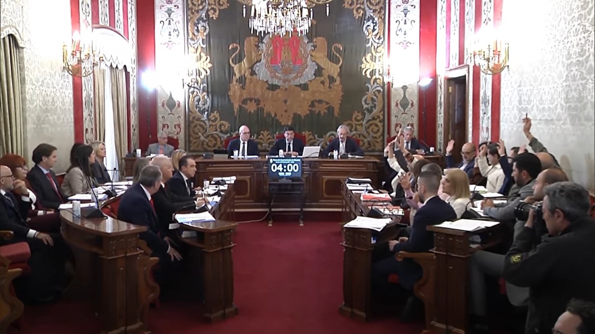 Los ediles de Alicante, en una de las votaciones del pleno.