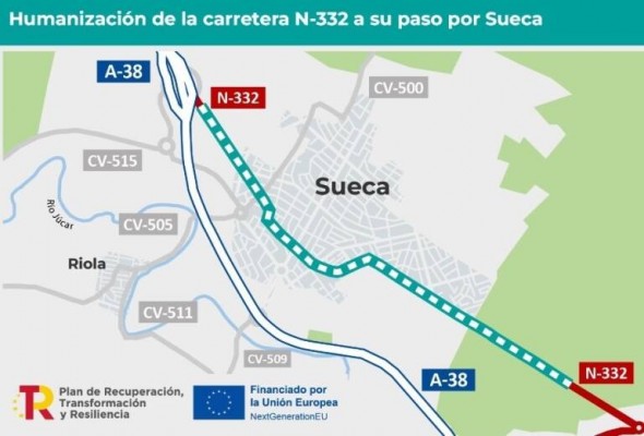 Transportes formaliza por 3,76 millones de euros las obras para humanizar la N-332 en Sueca
