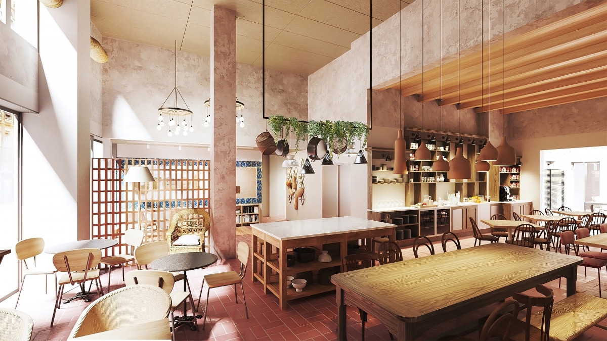 La zona de desayunos de Greet. - La zona de desayunos de Greet.