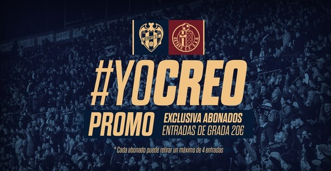 El Levante ofrece a sus socios entradas a 20 euros para el duelo ante el Getafe