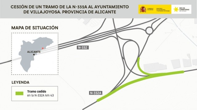 Transportes cede a la Vila un tramo de la N-332a que el Ayuntamiento adaptará con servicios y carriles bici