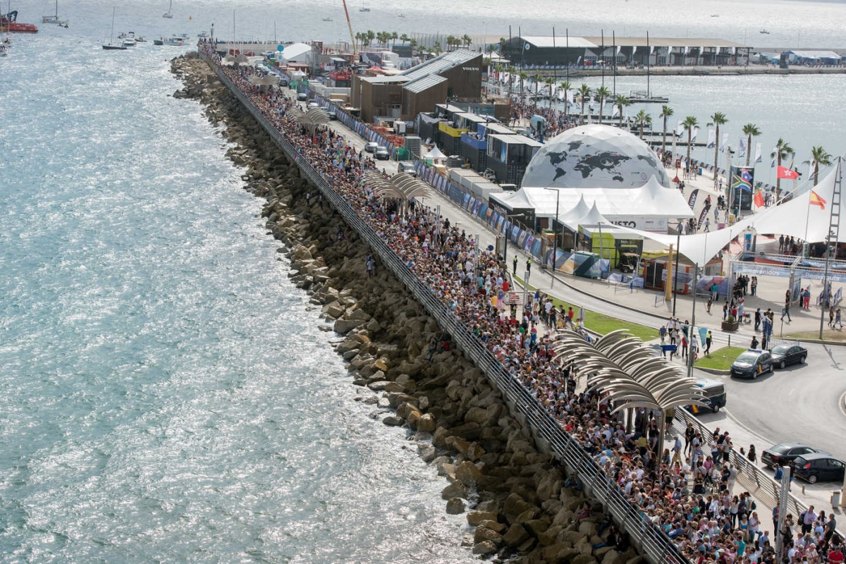 Panorámica del dique de Levante durante la etapa de salida de 2023.