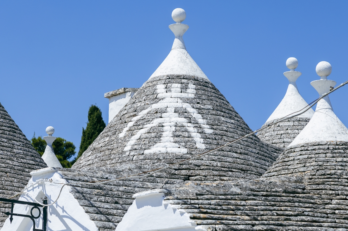 Detalle del tejado de los trulli. 