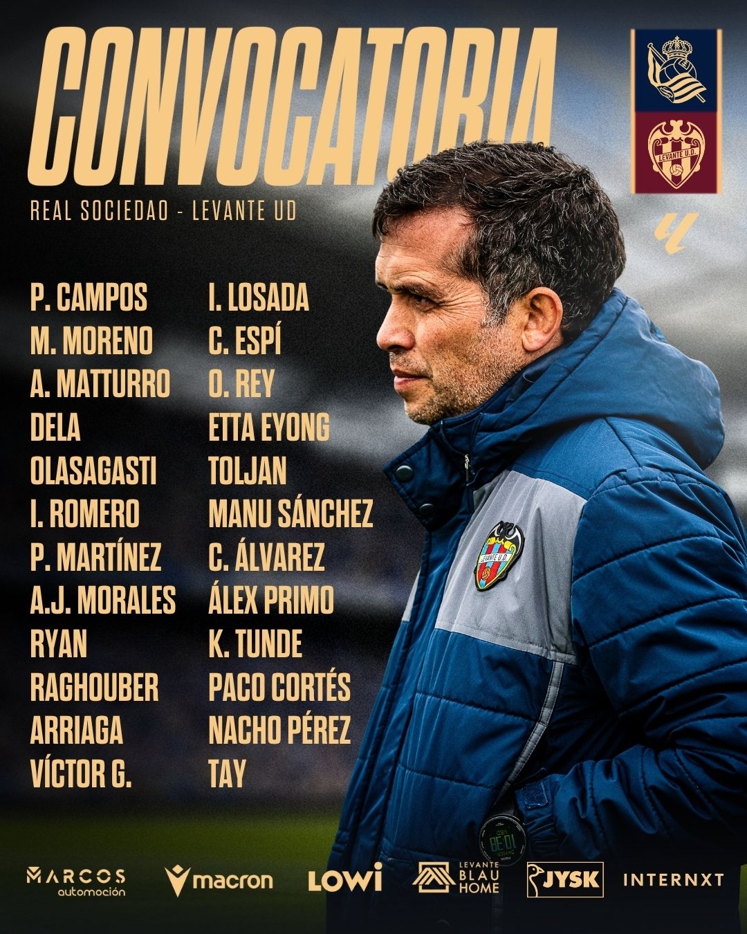 El Levante viaja a San Sebastián sin Brugué ni Elgezabal