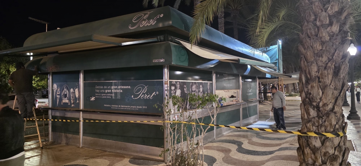 El aspecto exterior del quiosco.