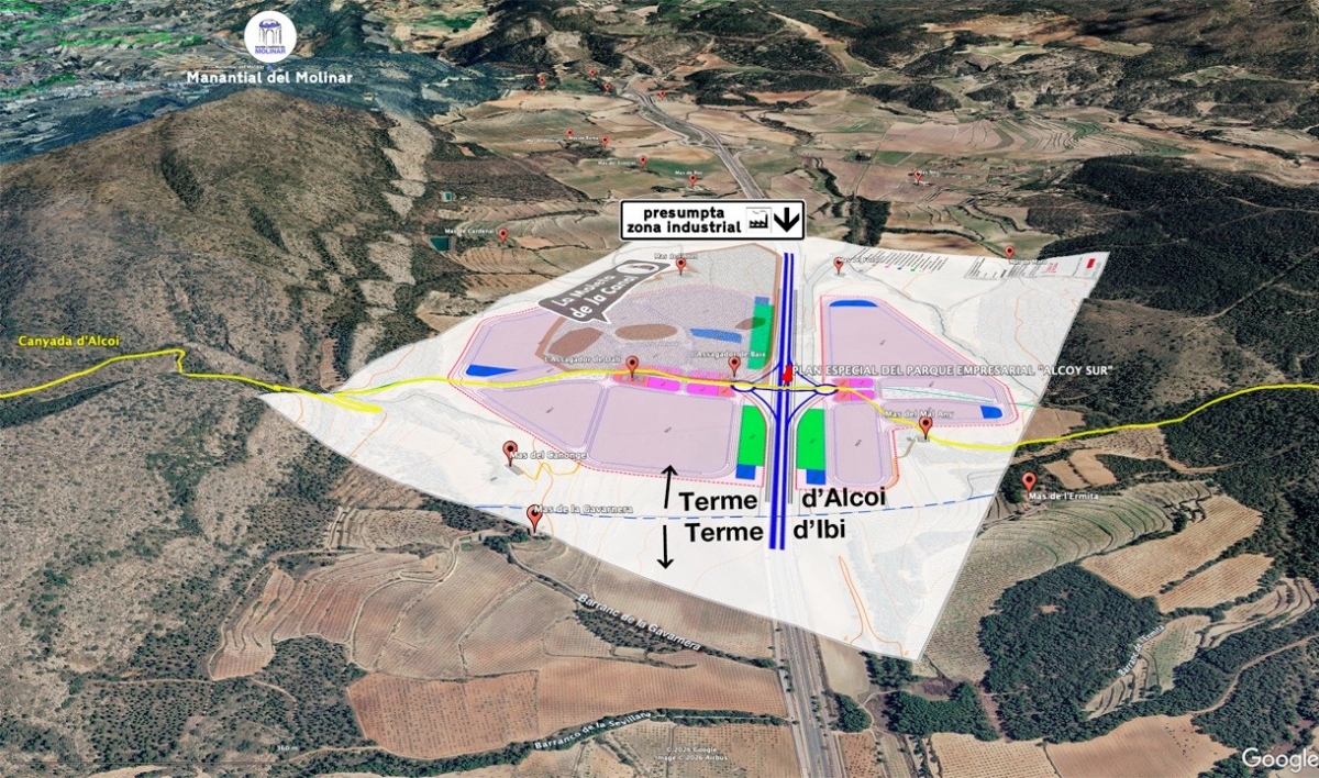Ibi muestra un rechazo unánime al proyecto de parque empresarial Alcoi Sud por las posibles afecciones 