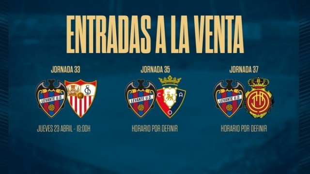 El Levante ofrece descuentos a sus abonados para los tres últimos partidos de casa