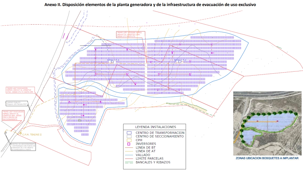 Disposición de la planta El Tendre II -