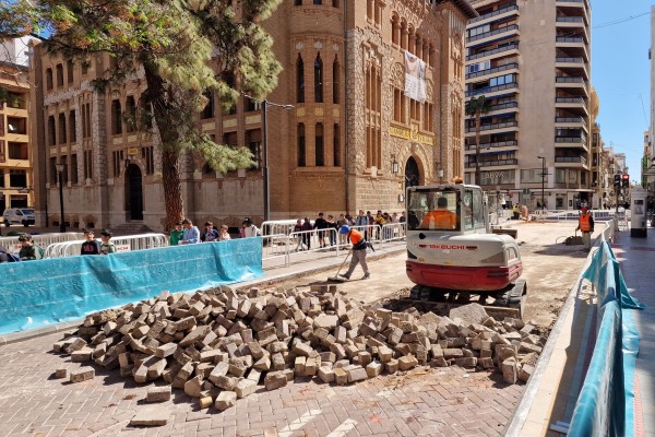 La renovación del bucle central del Tram de Castelló entra en su segunda fase: prevé estar durante mayo