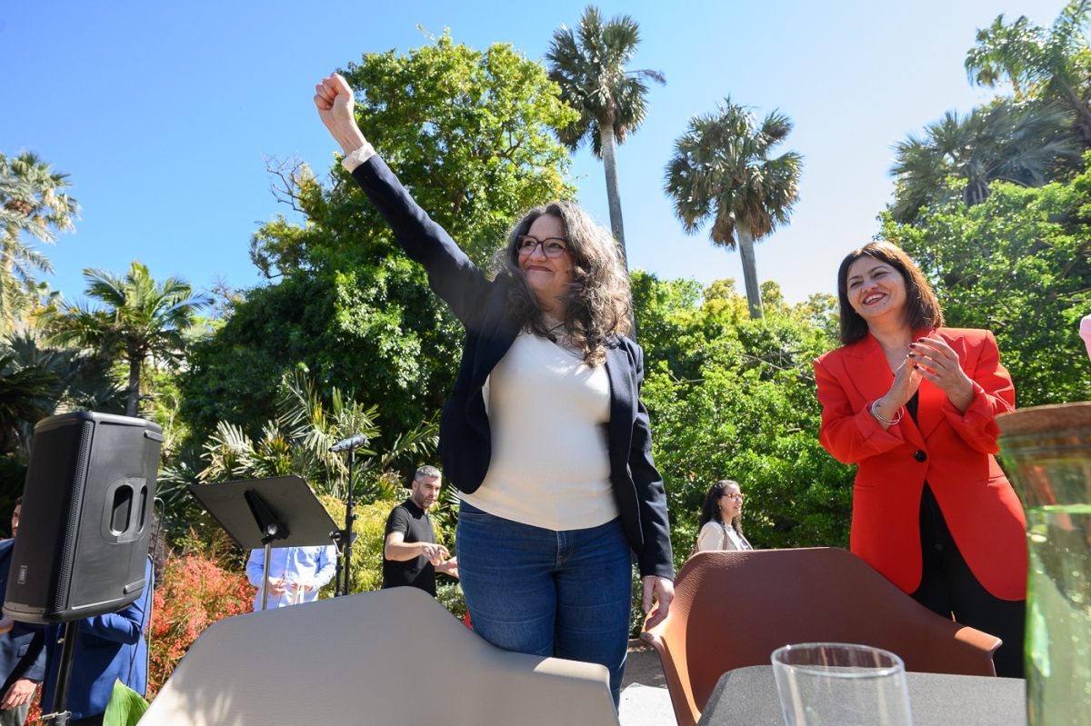 Oltra, en el acto del jueves junto a la ministra Sira Rego.