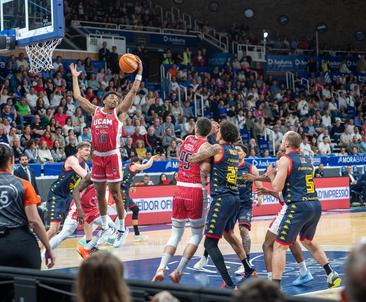 El UCAM CB, con su mejor racha ACB -seis triunfos-, remonta en Andorra y llega a la victoria 20 del curso