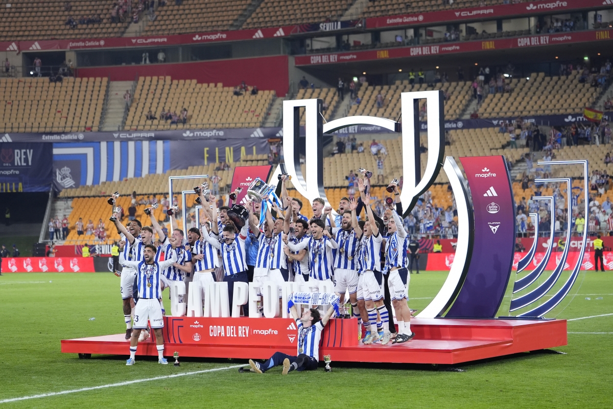 La Real Sociedad celebra su cuarto título de Copa del Rey