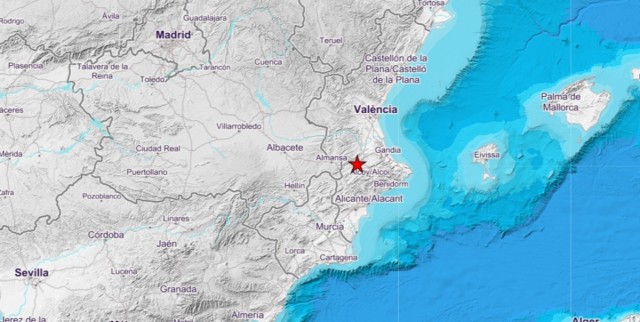 Vallada registra un terremoto de magnitud 3 y otros 3 kilómetros de profundidad