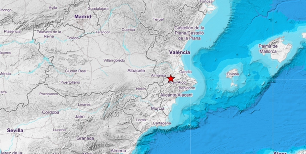 Vallada registra un terremoto de magnitud 3 y otros 3 kilómetros de profundidad