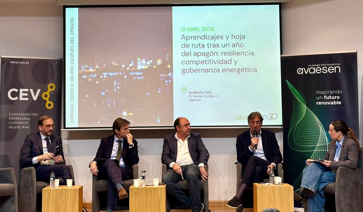 Mesa de debate organizada por Avaesen sobre el apagón eléctrico.