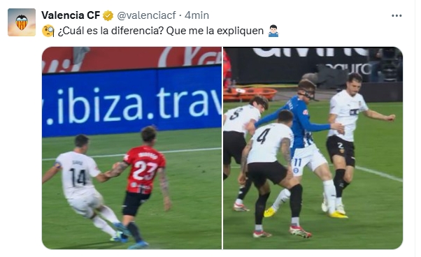 El Valencia CF clama ante el penalti no pitado a Gayà: 