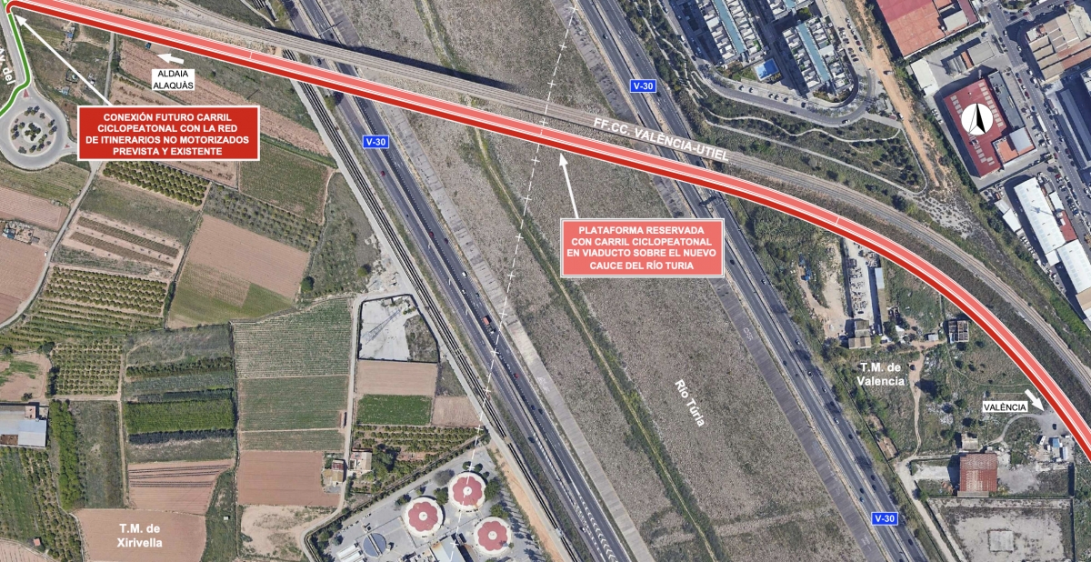 El puente exclusivo para autobuses que unirá Aldaia, Alaquàs y Xirivella con València costará 25 millones