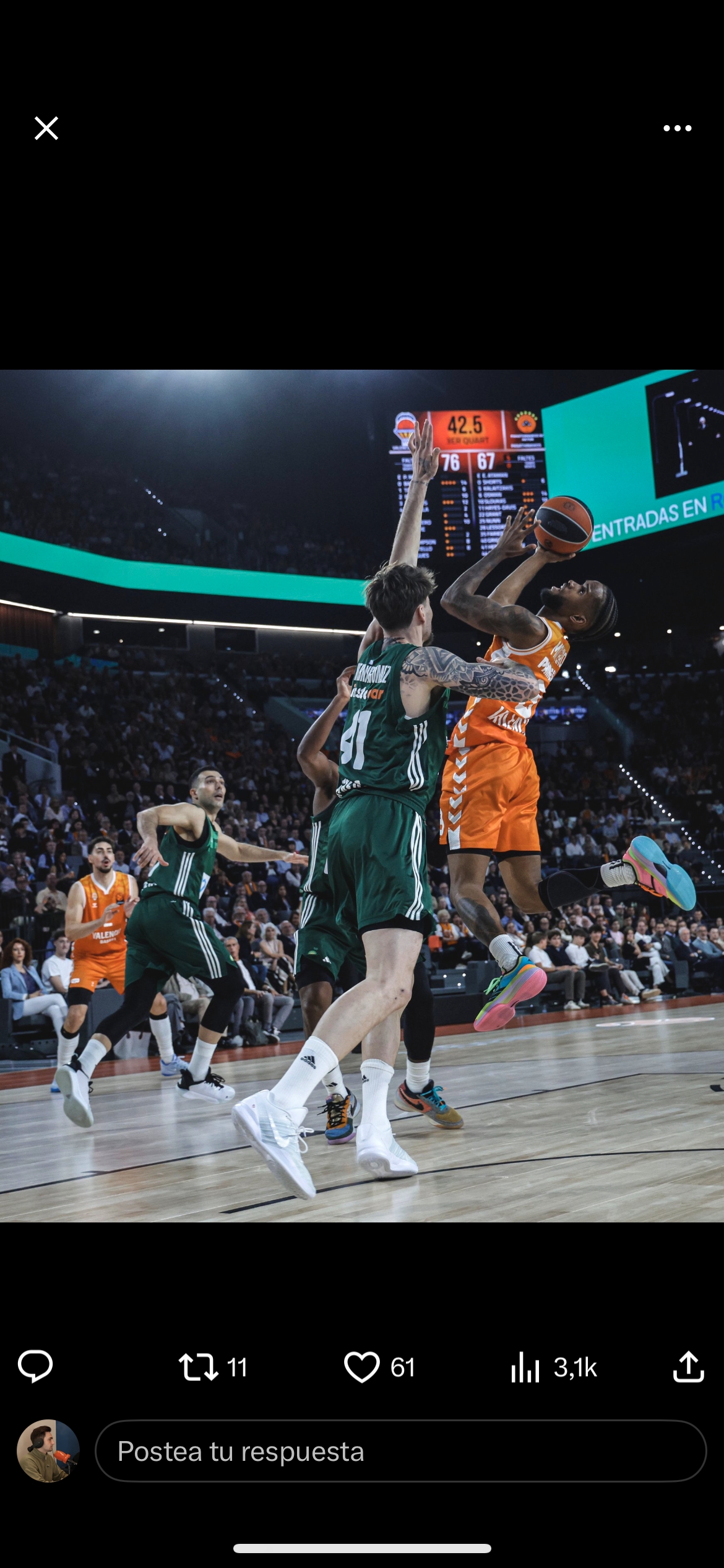 El Valencia jugará el miércoles 6 de mayo en Atenas el tercer partido de los cuartos