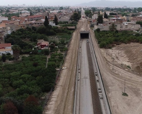 Adif finaliza el túnel del soterramiento en Murcia y avanza en las obras de la estación de El Carmen