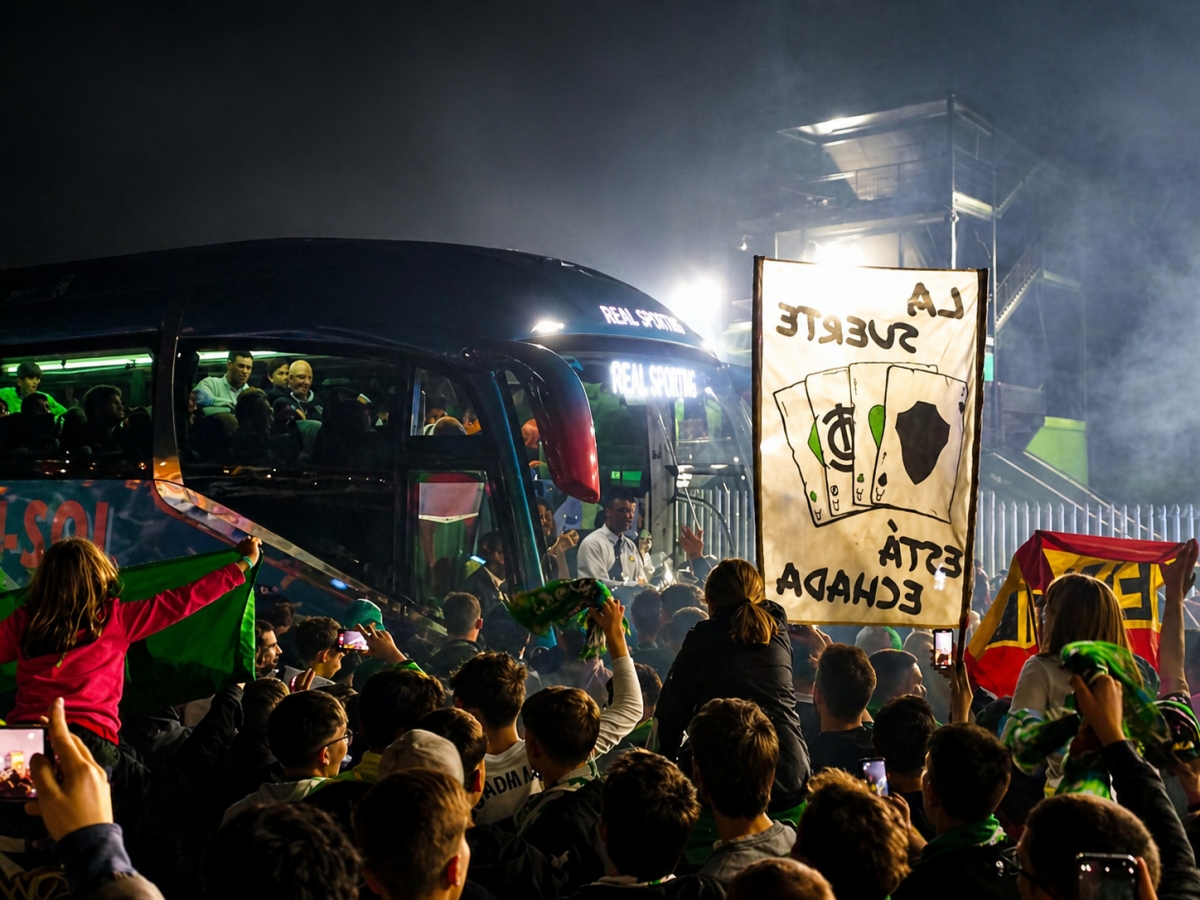 Los aficionados del Elche CF reciben al equipo a las puertas del Martínez Valero tras su victoria en Oviedo
