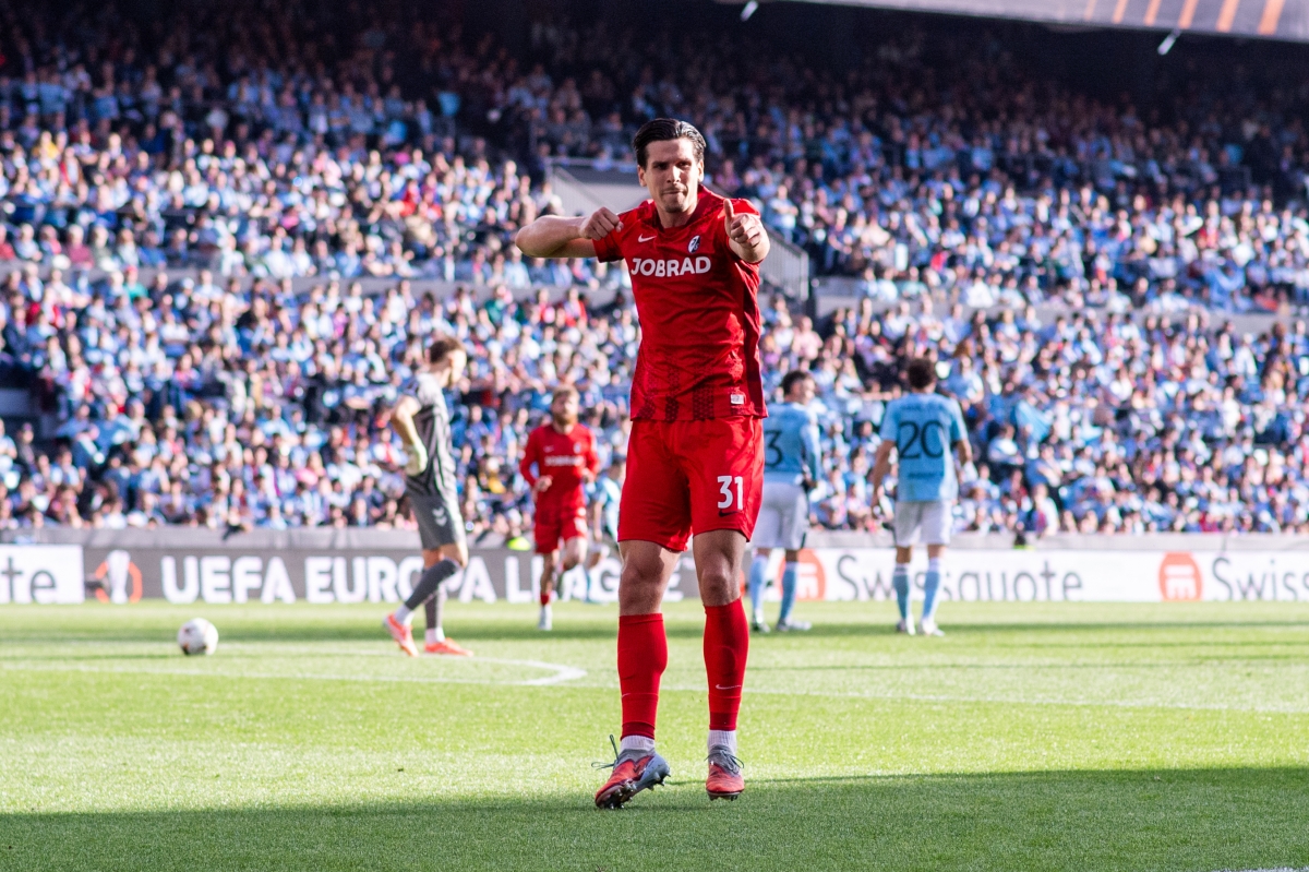 Igor Matanovic tras marcar en el Abanca Balaídos