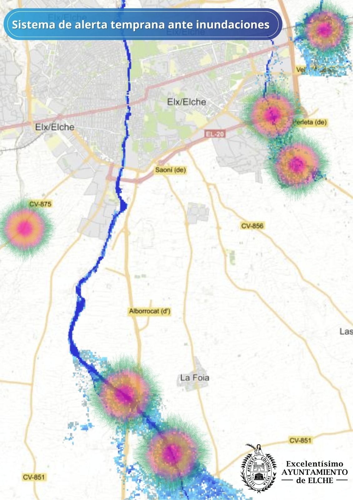 Mapa con los sistemas de emergencia a implantar - 