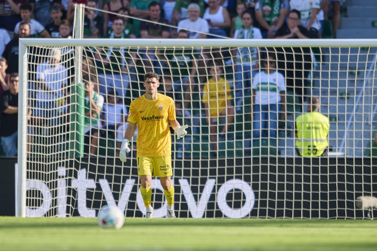 Matías Dituro en el encuentro frente al Celta de Vigo de la primera vuelta