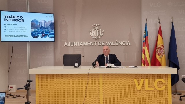 El Ayuntamiento de València asegura que el tráfico en València es menor que en 2019 en las vías de más de 30.000 coches