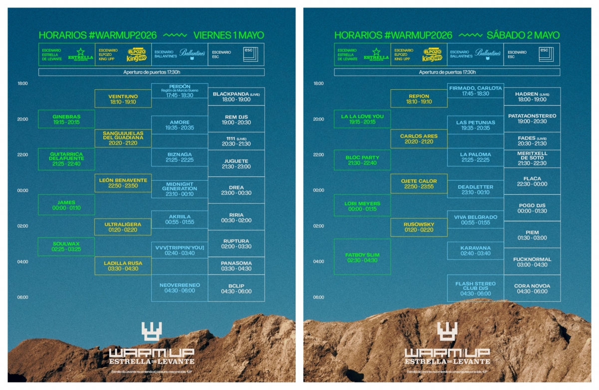 Horarios del Warm Up