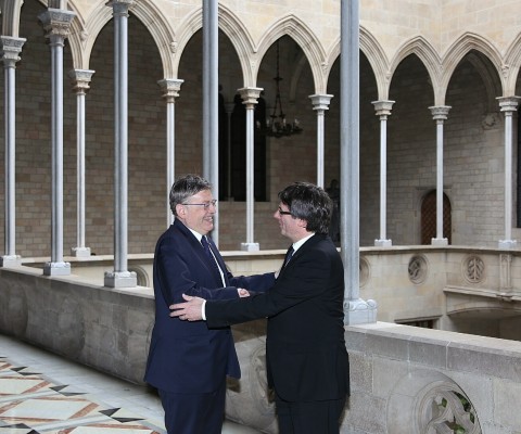 Puig y Puigdemont impulsan una mesa de trabajo conjunta sobre el Corredor Mediterráneo

