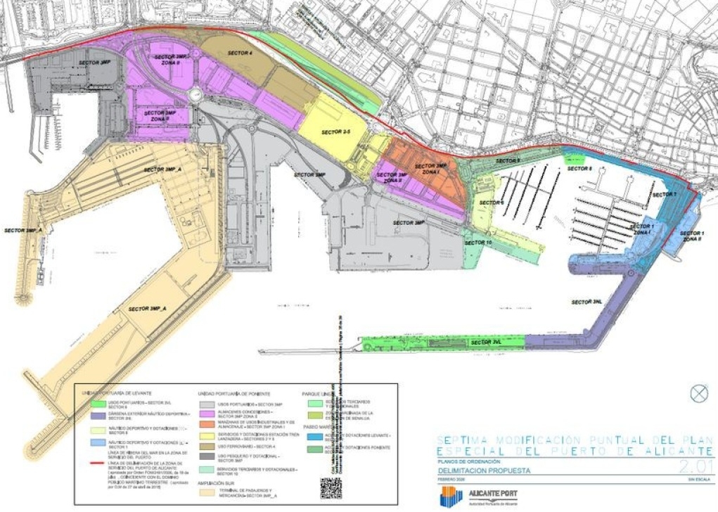 Plano del ámbito de la modificación del Plan Especial del Puerto.