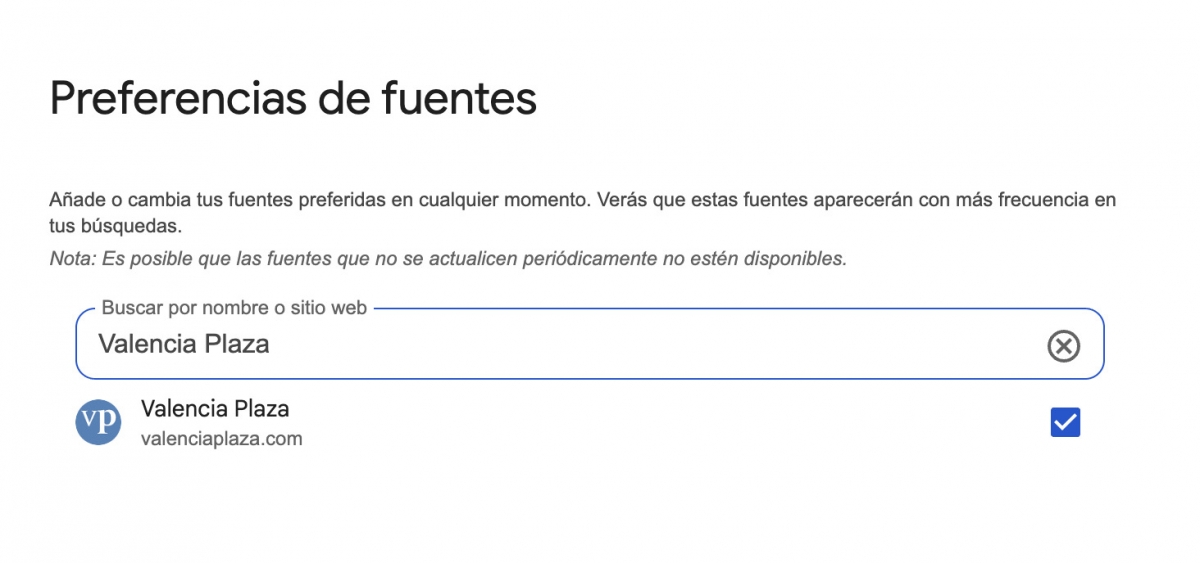 C.Valenciana | Valencia Plaza, primero en Google: cómo elegirnos como fuente preferida del buscador
