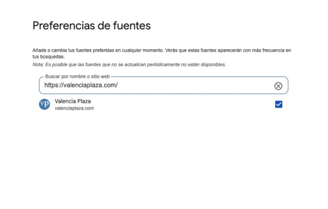 Valencia Plaza, primero en Google: cómo elegirnos como fuente preferida del buscador