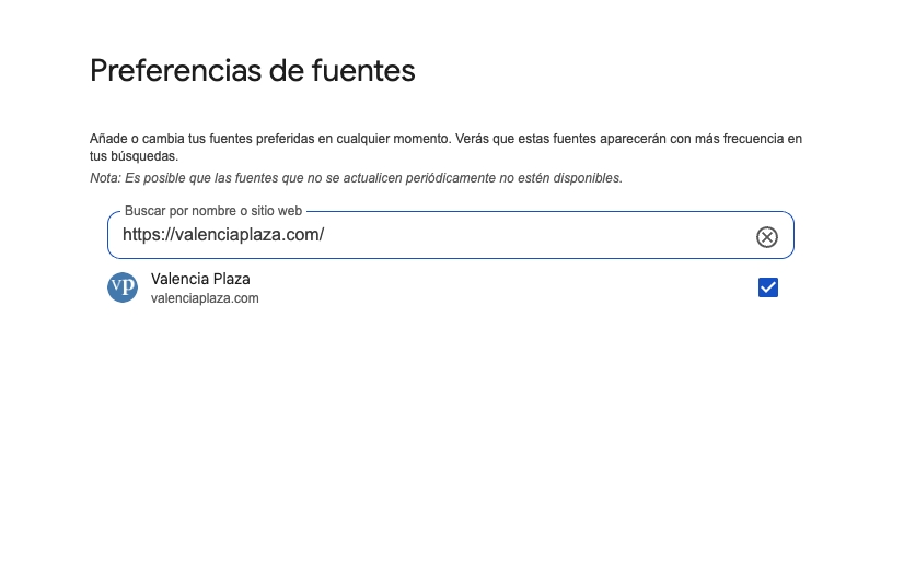 Valencia Plaza, primero en Google: cómo elegirnos como fuente preferida del buscador