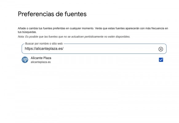 Alicante Plaza, al frente en Google: cómo marcarnos como fuente preferida y leer antes lo que pasa en la provincia