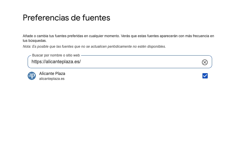 Alicante Plaza, al frente en Google: cómo marcarnos como fuente preferida y leer antes lo que pasa en la provincia
