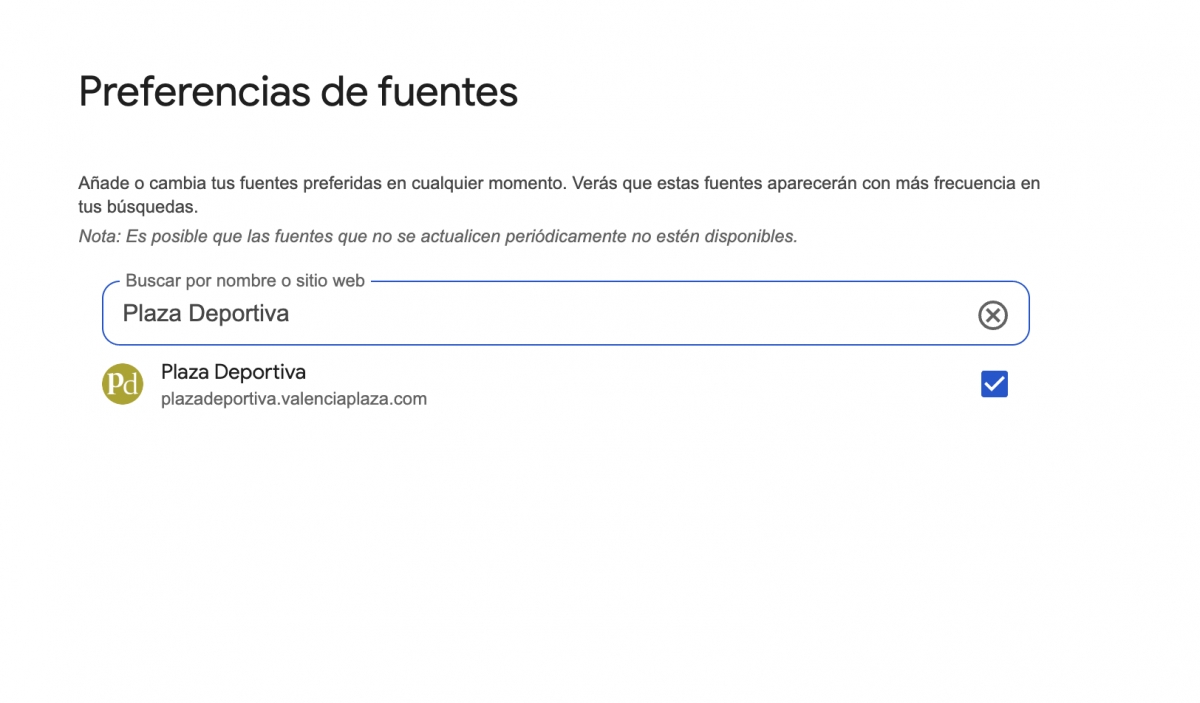 Plaza Deportiva, primero en Google: cómo elegirnos como fuente preferida del buscador