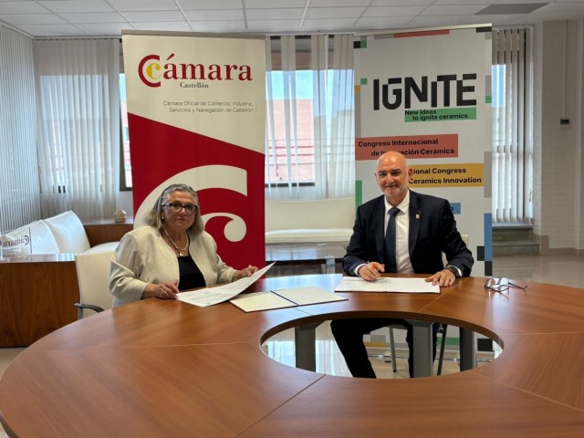 La Cámara de Castellón y la Sociedad Española de Cerámica y Vidrio se alían para elevar el congreso Ignite