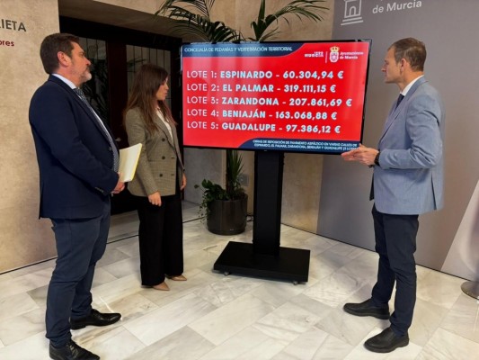 Murcia pone a punto las calles de cinco pedanías con una inversión de 850.000 euros