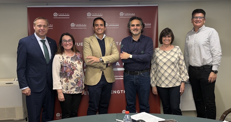 En la foto, el nuevo Comité Ejecutivo de Fevauto, acompañado por el presidente de Femeval.