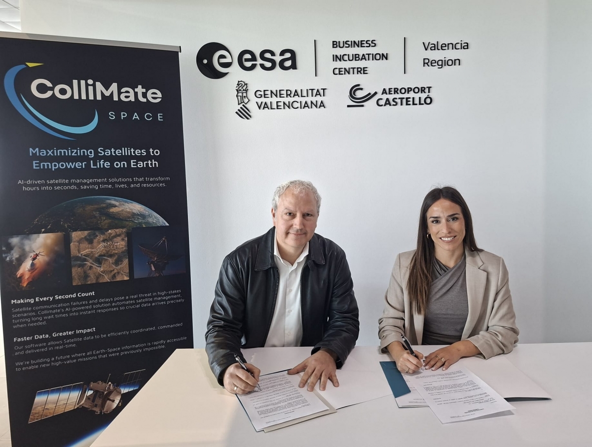 Guillermo Jenaro, CEO de Collimate Space, y Raquel París, directora general de Aerocas.
