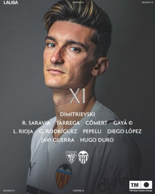 El once del Valencia CF contra el Athletic Club