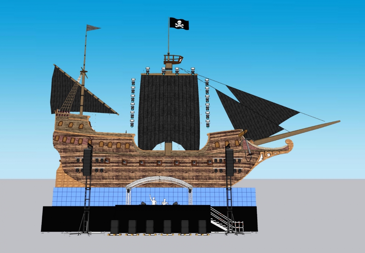 Los festivales Medusa y Zevra, al abordaje: levantarán un escena que reproduce a escala un galeón pirata del siglo XVII