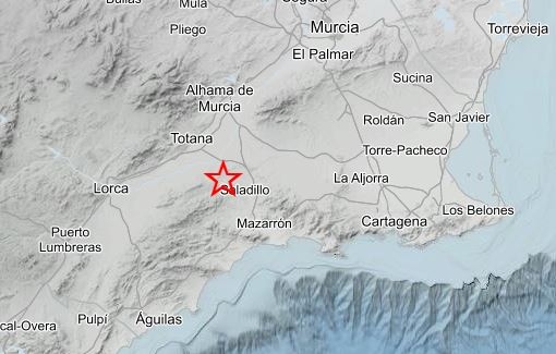 Un terremoto de magnitud 2 hace temblar el sureste de Totana