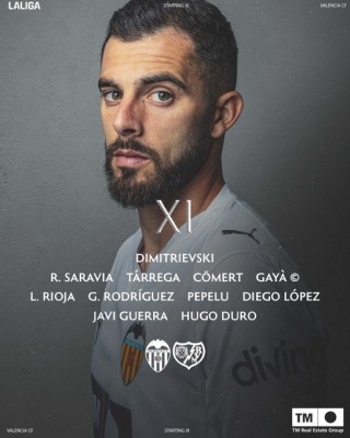 El once del Valencia CF para enfrentarse al Rayo Vallecano