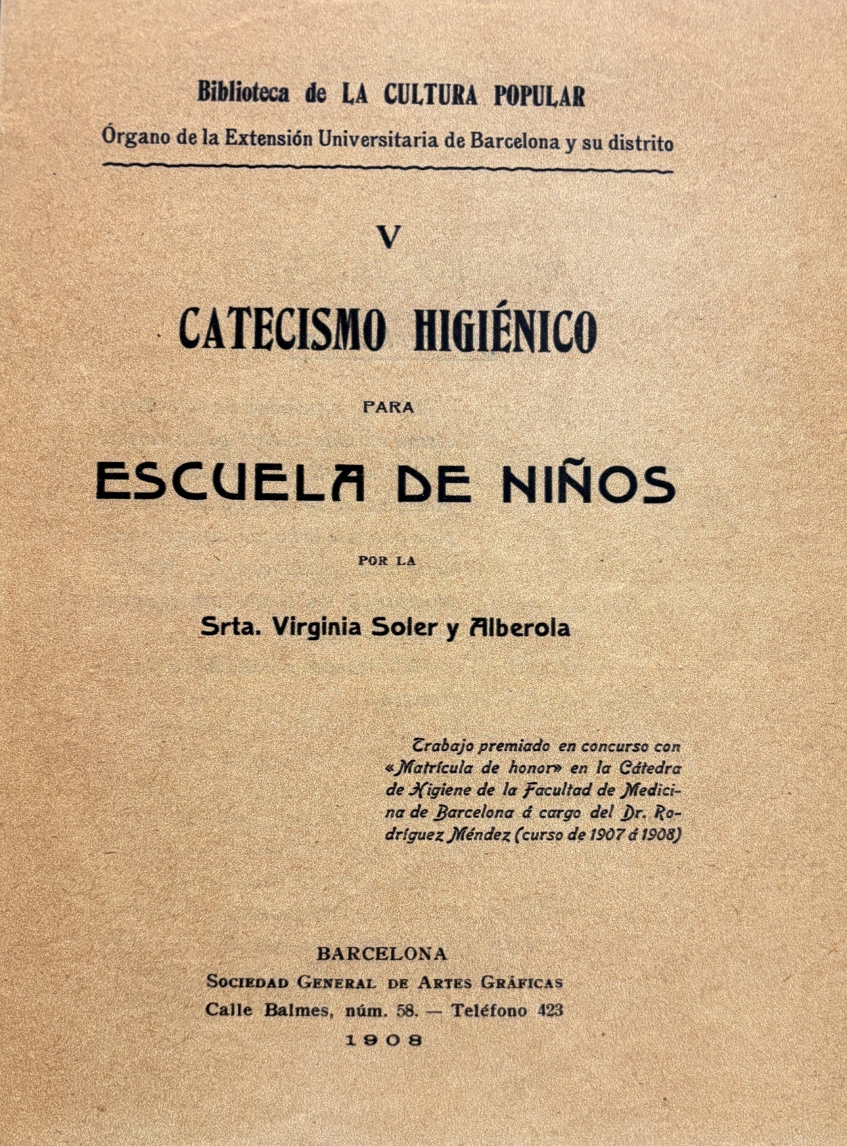 Portada del manual de higiene para niños de Virginia Soler