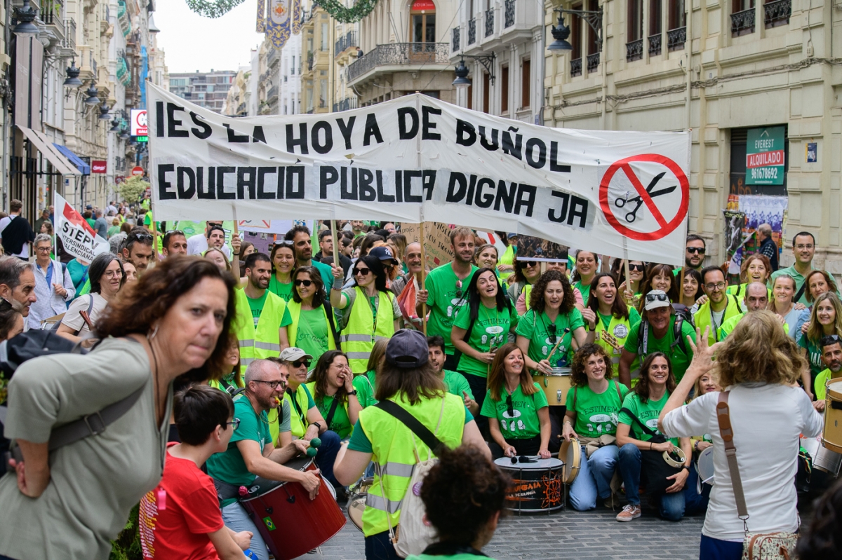 Manifestación de este viernes en València.